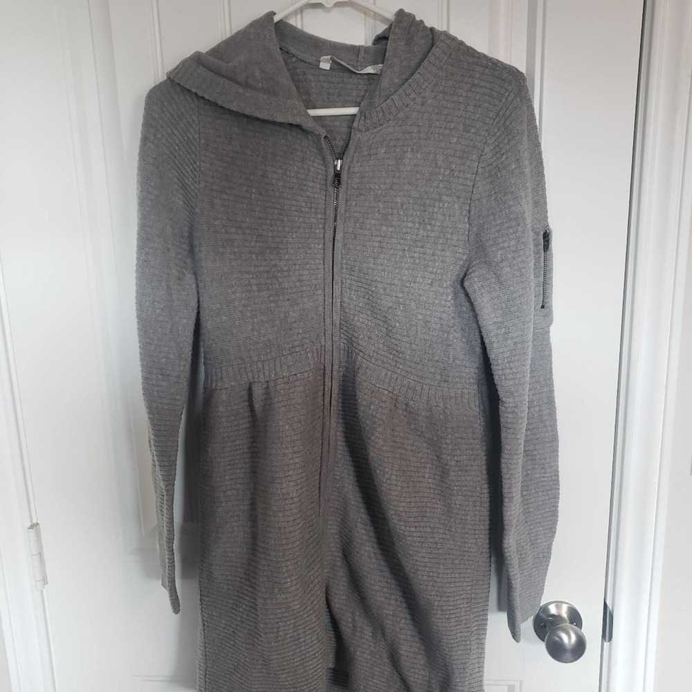 Athleta Grey long zipper over jacket size S